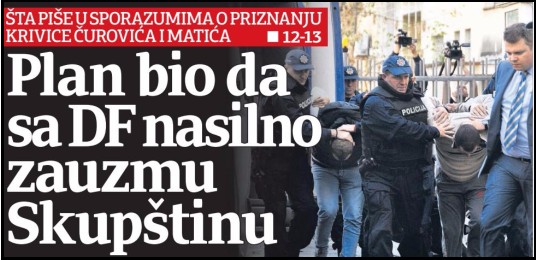 Dnevne novine: prema iskazu Sinđelića, DF u poslednjem trenutnku odlučio da nasilno preuzme vlast u Crnoj Gori i tražio podršku Rusije